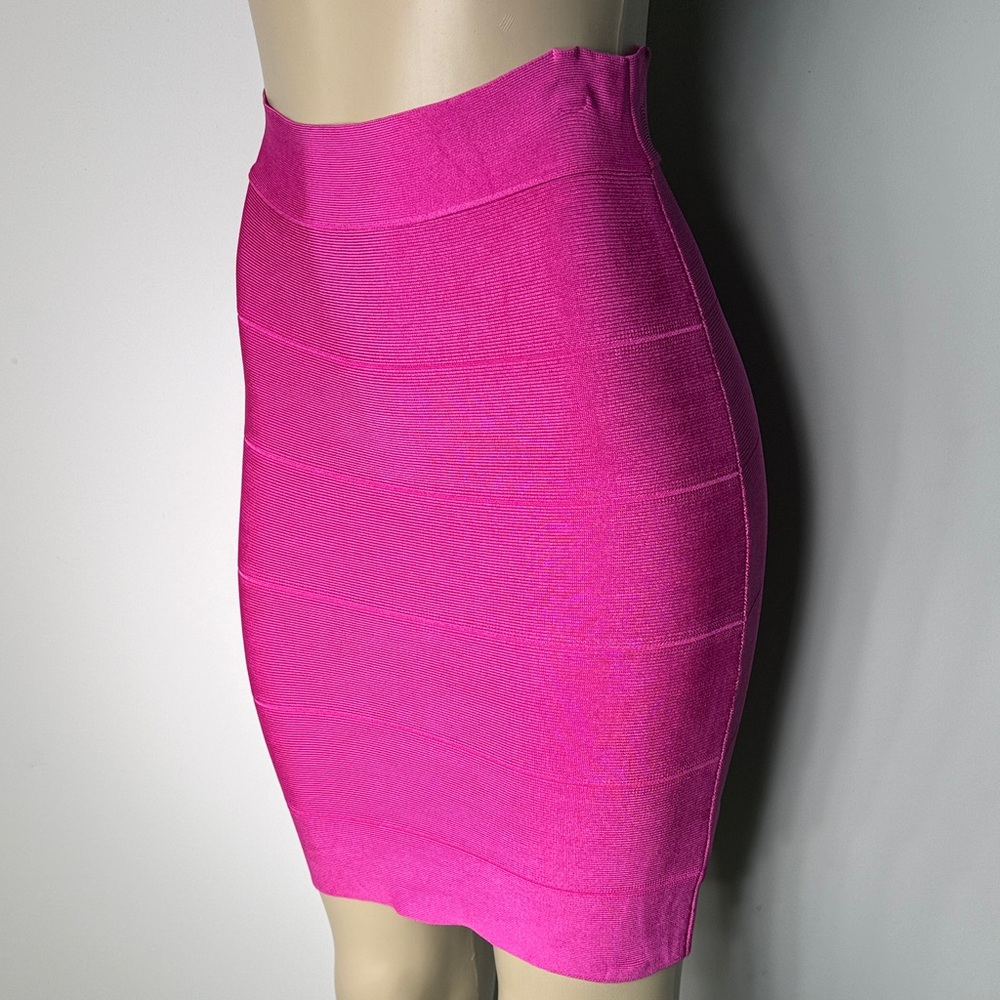 bebe Hot Pink  Bandage Pencil Skirt - Picture 3 of 6